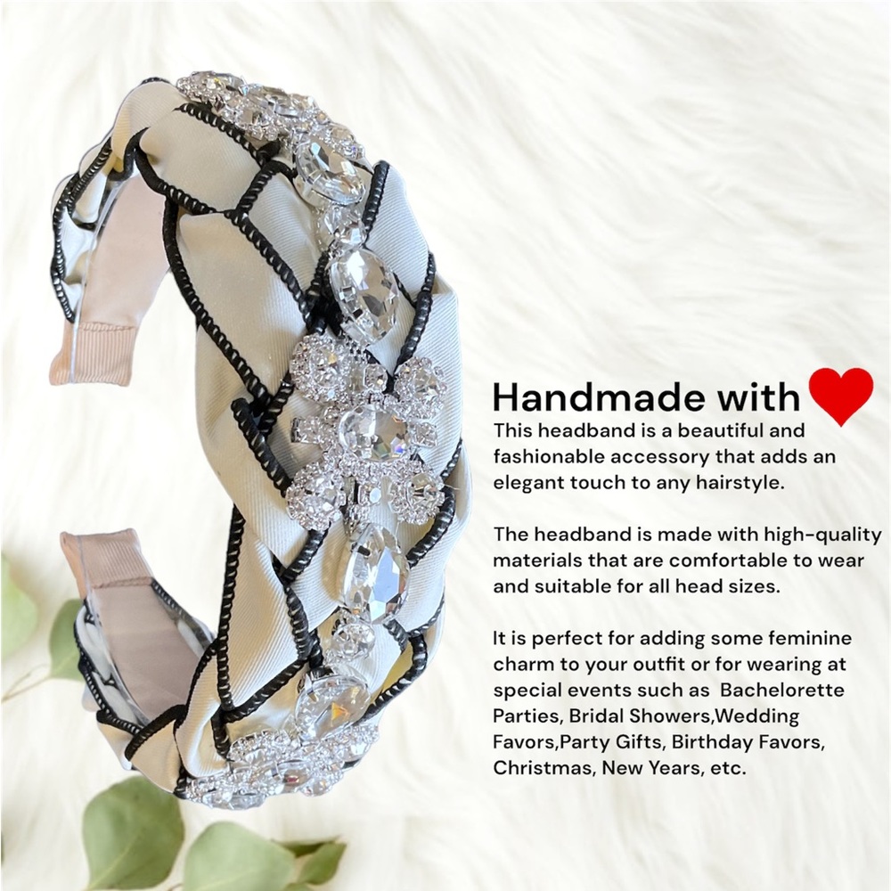 103 -  Luxury Braid Beaded Handmade Headband